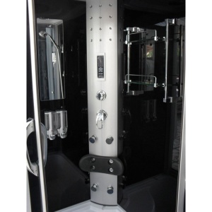 Cabina de dus cu sauna si hidromasaj montaj dreapta alba cu rame cromate 120 x 85 x 225 cm - Img 4
