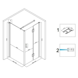 Cabina de dus din sticla profil aluminiu KZ1390B 90 x 90 cm - Img 13