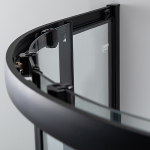 Cabina de dus din sticla securizata 5mm cu rame negre si cadita alba inclusa montaj stanga 115 x 85 cm - Img 9