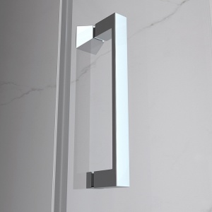 Cabina de dus dreptunghiulara crom, din sticla securizata cu cadita de dus alba slim KZ06D-ST03C 120 x 80 cm - Img 9