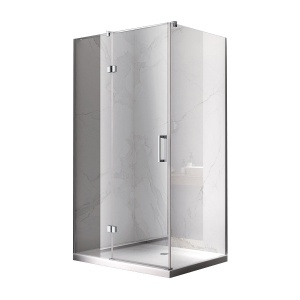 Cabina de dus dreptunghiulara cu cadita de dus, Culoare Negru, Dimensiune 120X100 cm, Finisaj Crom - Img 4