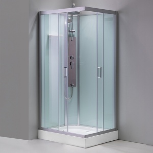 Cabina de dus dreptunghiulara cu hidromasaj si cadita inclusa montaj dreapta Alma 100 x 80 cm - Img 17