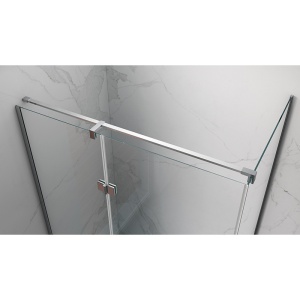 Cabina de dus dreptunghiulara cu rame cromate si cadita neagra slim KZ02D-ST03C 120 x 80 cm - Img 8