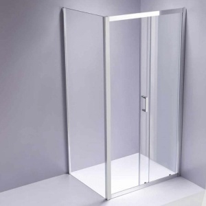 Cabina de dus dreptunghiulara cu rame cromate si cadita neagra antialunecare KZ103B/SXL03D 110 x 80 cm - Img 13