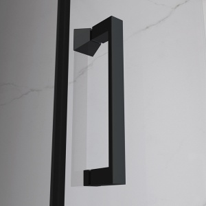 Cabina de dus dreptunghiulara cu rame negre si cadita de dus neagra KZ13A/ST04A 100x 90 cm - Img 10