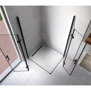 Cabina de dus dreptunghiulara cu rame negre si cadita de dus neagra KZ13A/ST04A 100x 90 cm - Img 20