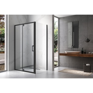Cabina de dus dreptunghiulara din sticla securizata 6 mm cu rame negre KZ07C 120 x 90 cm - Img 6