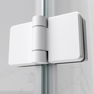 Cabina de dus dreptunghiulara din sticla securizata 6 mm si rame albe KZ03B 110 x 90 cm - Img 7
