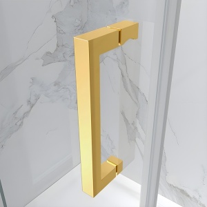 Cabina de dus dreptunghiulara din sticla securizata 8 mm si rame aurii KZ22D 130 x 90 cm - Img 8