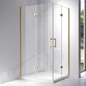 Cabina de dus dreptunghiulara din sticla securizata cu rame aurii KZ13B 110 x 90 cm - Img 16