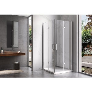 Cabina de dus dreptunghiulara din sticla securizata cu rame cromate si cadita neagra antialunecare KZ12B-SXL03C 100 x 80 cm - Img 7