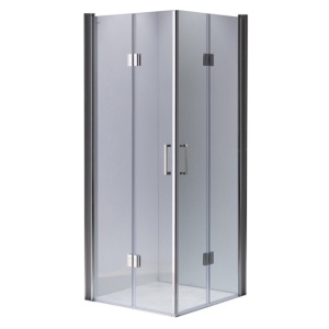 Cabina de dus dreptunghiulara din sticla securizata cu rame cromate si usi duble batante KZ1290A 80 x 80 cm