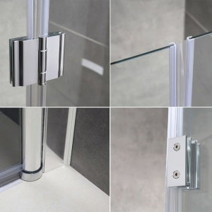 Cabina de dus dreptunghiulara din sticla securizata cu rame cromate si cadita neagra slim KZ1290C-ST06A 100 x 100 cm - Img 18