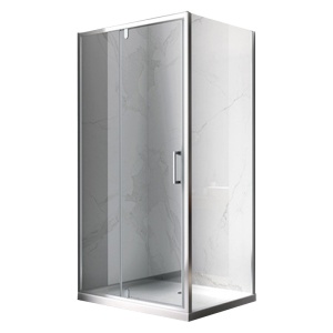 Cabina de dus dreptunghiulara din sticla securizata cu rame cromate KZ06B 100 x 80 cm