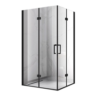 Cabina de dus dreptunghiulara din sticla securizata cu rame negre KZ13C 120 x 90 cm