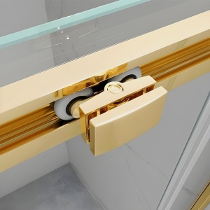 Cabina de dus dreptunghiulara din sticla securizata de 8 mm si rame aurii KZ22A 100 x 80 cm - Img 9
