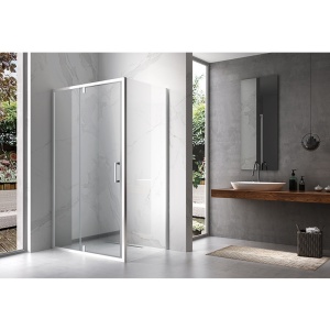 Cabina de dus dreptunghiulara din sticla securizata rame cromate cu cadita inclusa KZ06C/ST03B 110 x 80 cm - Img 17