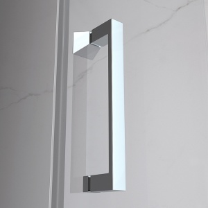 Cabina de dus dreptunghiulara dins ticla securizata cu rame cromata si cadita alba inclusa KZ103C-ST03C 120 x 80 cm - Img 9