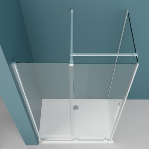 Cabina de dus glisanta Veldman Lea crom 150 x 100 cm sticla 8 mm - Img 3