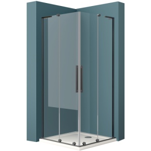 Cabina de dus glisanta Veldman Texas Duo titan periat 90 x 100 cm sticla 8 mm