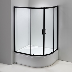 Cabina de dus Maja/De dreapta 115x85cm, Usi Glisante, Design Modern Negru+ Cada de dus inalta - Img 10