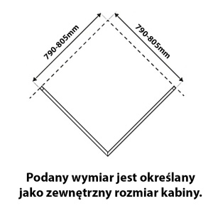 Cabina de dus patrata cu cadita KZ04B ST02A crom negru 80 x 80 cm sticla 6 mm - Img 11