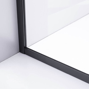 Cabina de dus patrata din sticla securizata cu rame negre si cadita alba antialunecare BS10A/SXL02A 80 x 80 cm - Img 15