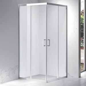 Cabina de dus patrata din sticla securizata rame cromate KZ102B 90 x 90 cm - Img 2