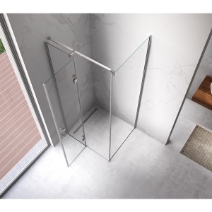 Cabina de dus patrata din sticla securizata si rame cromate cu cadita de dus neagra KZ01B/ST02A-BL 80 x 80 cm - Img 16