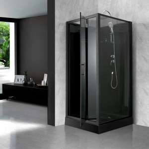 Cabina de dus patrata WSH306 , cu cadita de dus 90x90, Culoare Negru - Img 3