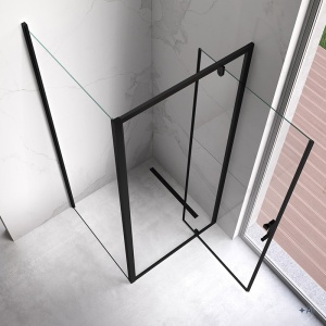 Cabina de dus patrata ZES-KZ04B-BL-80, 80 x 80cm, cu rame negru mat, sticla 6 mm - Img 14