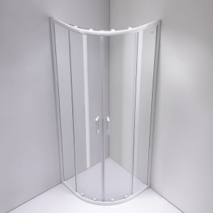 Cabina de dus pentagonal cu rame albe mat si cadita alba slim KZ94B/ST01B 90 x 90 cm - Img 7