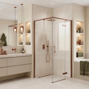 Cabina de dus Rea Bruno Brush Copper 90x90 cm - Img 6