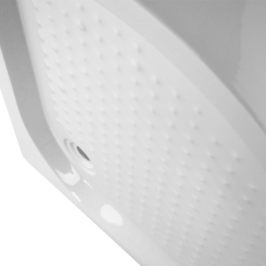 Cabina de dus semicirculara din sticla securizata cu cadita alba antialunecare KZ94C/SXL01C 100 x 100 cm - Img 12