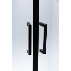Cabina de dus semicirculara din sticla securizata si rame negre cu cadita alba inclusa BS01B/SXL01B 90 x 90 cm - Img 9