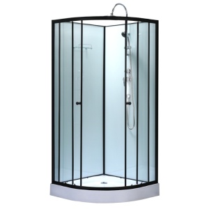 Cabina de dus semicirculara WSH313B 90x90 cm , + set dus si cadita inclusa - Img 1