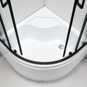 Cabina de dus semirculara cu rame negre si cadita inalta MAJA 80 x 80 cm - Img 8