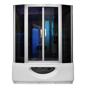 Cabina de dus SPA cu hidromasaj sticla neagra si rame argintii165x85x220 cm