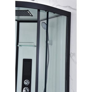 Cabina dus de colt, Cadita Semicirculara, 80x80cm, Inaltime 210 cm, Cu Hidromasaj - Img 19