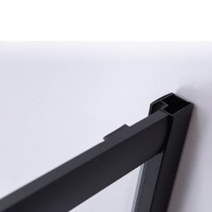 Cabina e dus din sticla securizata cu rame negre si usi batante si cadita alba antialunecare BL30B/SXL02B 90 x 90 cm - Img 8