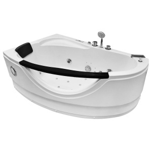 Cada baie cu hidromasa si SPA Black pentru o persoana, montaj stanga, 169 x 90 x 56 cm