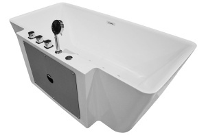 Cada cu hidromasaj MUE-1702, 170 x 87 x 61 cm, baterie cascada inclusa, alb lucios - Img 7