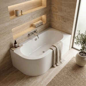 Cada de baie alba cu montaj dreapta Rea Orion Right 170cm - Img 3