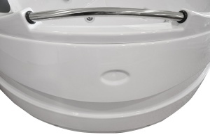Cada de baie cu hidromasaj de colt MO-0203, 135 x 135 x 75 cm, cromoterapie, radio Bluetooth, alb - Img 10