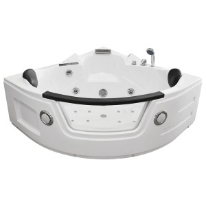 Cada de baie cu hidromasaj de colt MO-0322, 135 x 135 x 63 cm, pentru 2 persoane