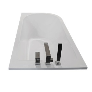 Cadă de baie cu montaj pe stanga, cu baterie cromata 150 x 75 x 58 cm - Img 3