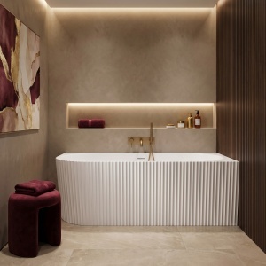 Cada de baie freestanding back to wall Wenus cu montaj dreapta, alba, 170 cm