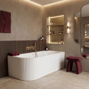 Cada de baie freestanding back to wall Wenus cu montaj dreapta, alba, 170 cm - Img 7