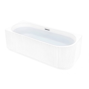 Cada de baie freestanding canelata, montaj universal, Carlo 517D 170 x 75 cm, alba cu ventil cromat - Img 14