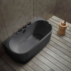 Cada de baie freestanding cu baterie integrata MUE-A005-2B, 170 x 80 cm, negru mat - Img 3